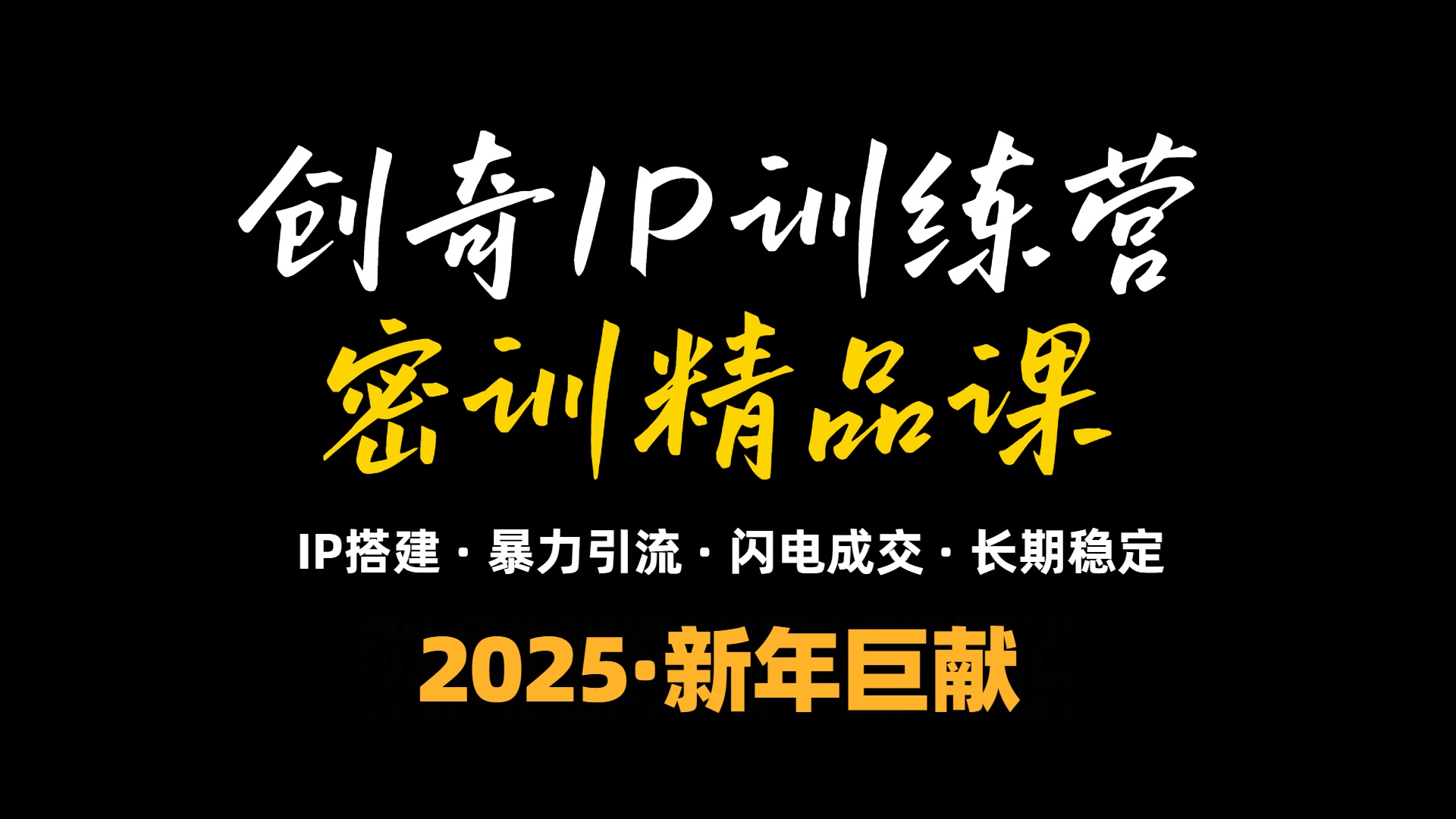 （13898期）2025年“知识付费IP训练营”小白避坑年赚百万，暴力引流，闪电成交-赚钱网