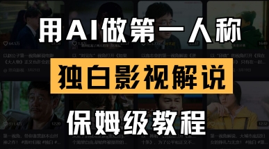用AI做第一人称独白影视解说，手把手教学，保姆级教程-赚钱网