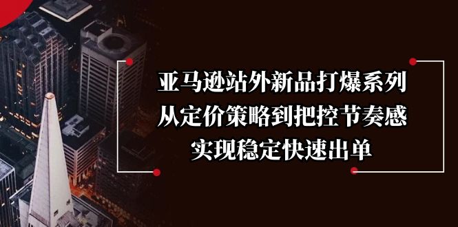 （13970期）亚马逊站外新品打爆系列，从定价策略到把控节奏感，实现稳定快速出单-赚钱网