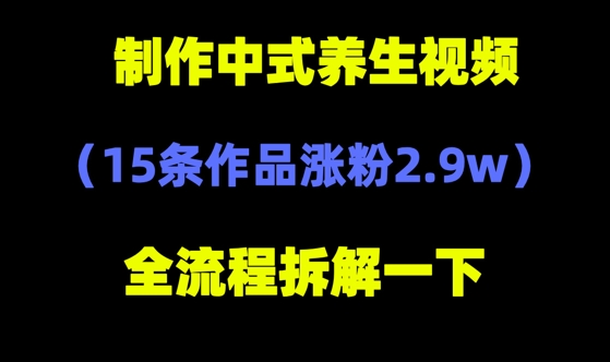 deepseek+中式养生，14条视频涨粉2.4W+，全新流量密码-赚钱网