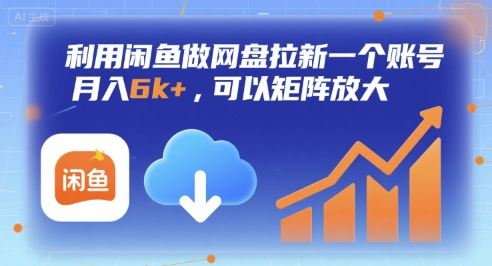 利用闲鱼做网盘拉新一个账号，月入6k+，可以矩阵放大-赚钱网