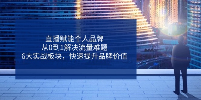 （14365期）直播赋能个人品牌，从0到1解决流量难题，6大实战板块，快速提升品牌价值-赚钱网