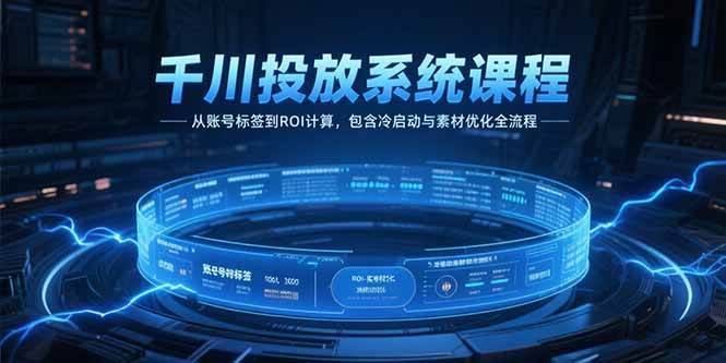 （15263期）千川投放系统课程，从账号标签到ROI计算，包含冷启动与素材优化全流程-赚钱网