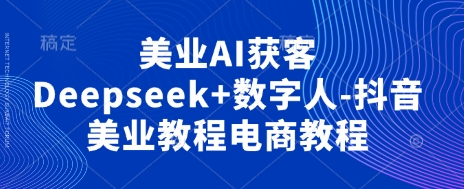 美业AI获客Deepseek+数字人-抖音美业教程电商教程-赚钱网