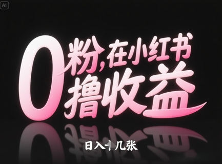0粉在小红书撸收益，日入几张-赚钱网