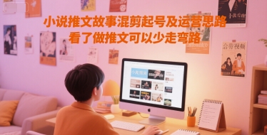 小说推文故事混剪起号及运营思路，看了做推文可以少走弯路-赚钱网