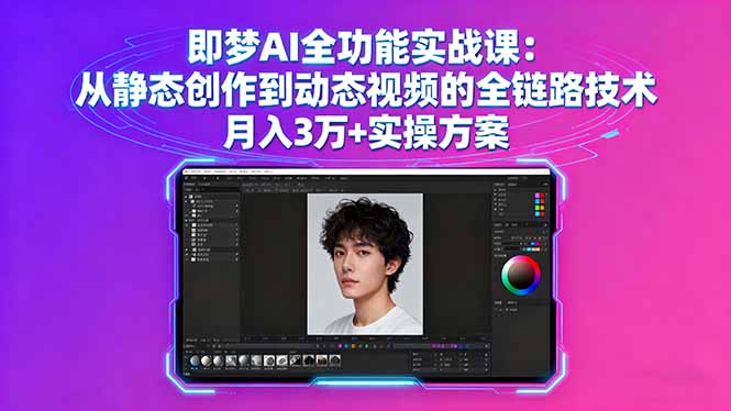 即梦AI全功能实战课：从静态创作到动态视频的全链路技术 月入3万+实操方案-赚钱网