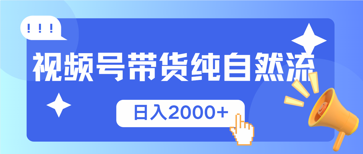 （13998期）视频号带货，纯自然流，起号简单，爆率高轻松日入2000+-赚钱网