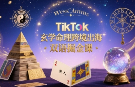 TikTok玄学命理跨境出海双语掘金课，手把手教你用命理知识精准直击海外用户痛点-赚钱网