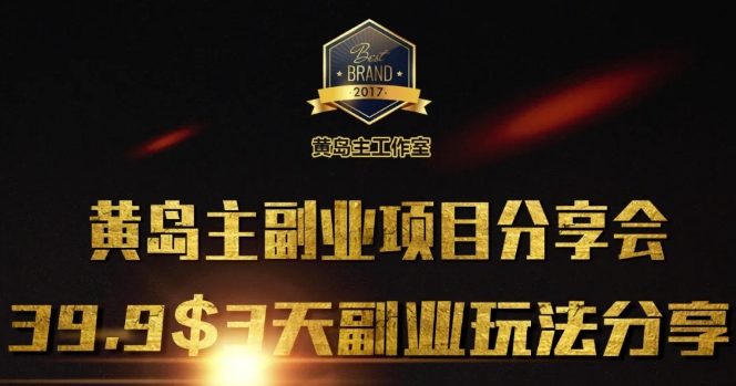 黄岛主副业分享会1期：3天3个副业玩法，速度上车-赚钱网