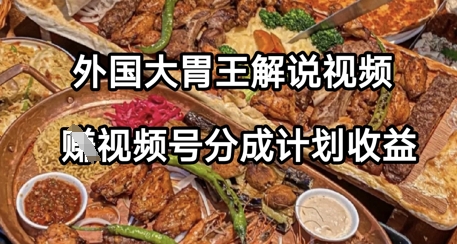 外国大胃王解说视频，挣视频号分成计划收益，操作简单，轻松月入过W-赚钱网