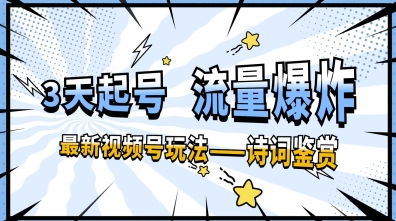 一天收入几张，视频号最新赛道—诗词鉴赏，3天必起，流量爆炸，新人也能轻松上手-赚钱网