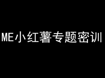 ME小红薯专题密训-小红书电商教程-赚钱网
