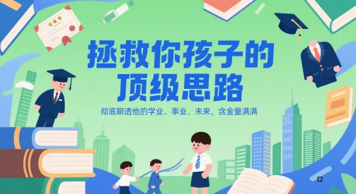 付费文章：拯救你孩子的顶级思路，彻底聊透他的学业、事业、未来，含金量满满-赚钱网