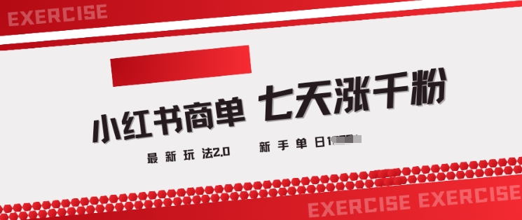 小红书商单2.0最新玩法，3天涨千粉单日变现多张-赚钱网