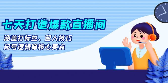 （13382期）七天打造爆款直播间：涵盖打标签、留人技巧、起号逻辑等核心要点-赚钱网