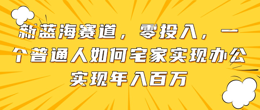 （14700期）新蓝海赛道，零投入，一个普通人如何宅家办公实现年入百万-赚钱网