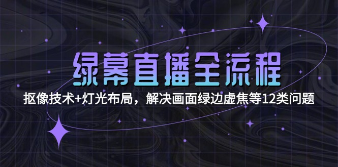 （15044期）绿幕直播全流程：抠像技术+灯光布局，解决画面绿边虚焦等12类问题-赚钱网