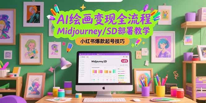 （15324期）AI绘画变现全流程，Midjourney/SD部署教学，小红书爆款起号技巧-赚钱网