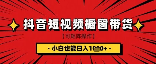 抖音短视频食品橱窗带货，小白轻松上手日入1k+【揭秘】-赚钱网