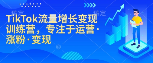 TikTok流量增长变现训练营，专注于运营·涨粉·变现-赚钱网