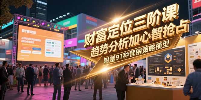 （15219期）财富定位三阶课，趋势分析加心智抢占，附赠91种营销策略模型-赚钱网