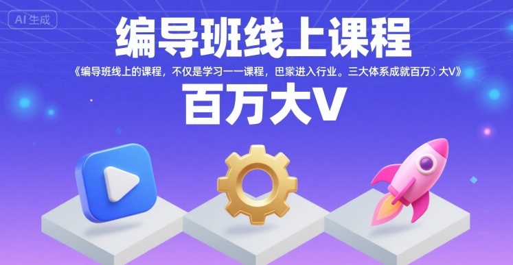 编导班线上课程，不仅是学习一门课程，更是进入一个行业，三大体系成就百万大V-赚钱网