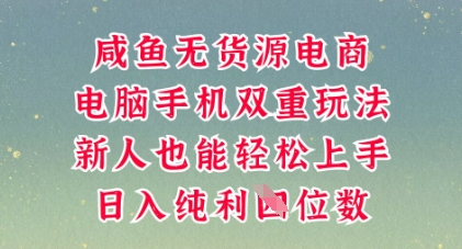 咸鱼无货源电商，多种运营方式，带你从零到一拿结果，可做代运营，也可软件一键发布【揭秘】-赚钱网