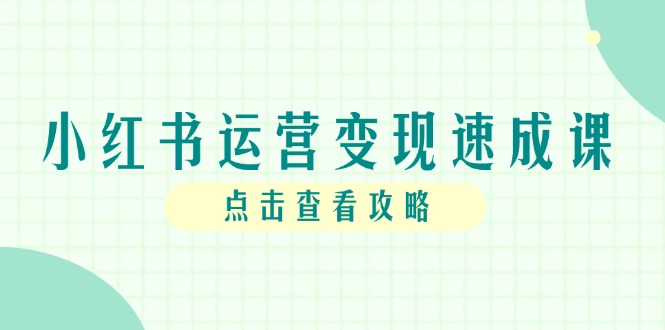 （14951期）小红书运营变现速成课，账号搭建到暴力起号，个人IP全流程指南-赚钱网