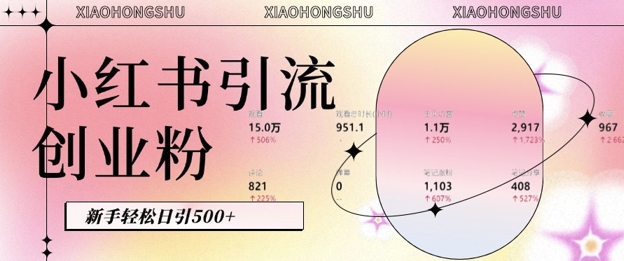 小红书私域引流无脑操作法：AI生成内容，粉丝自动转化，新手轻松日引500+创业粉-赚钱网
