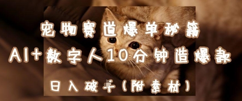 宠物赛道爆单秘籍：AI+数字人10分钟造爆款，日入1k-赚钱网
