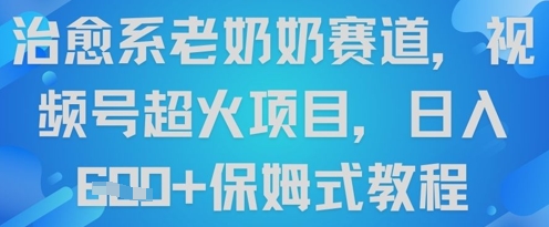 治愈系老奶奶赛道，视频号超火项目，日入6张+保姆式教程-赚钱网