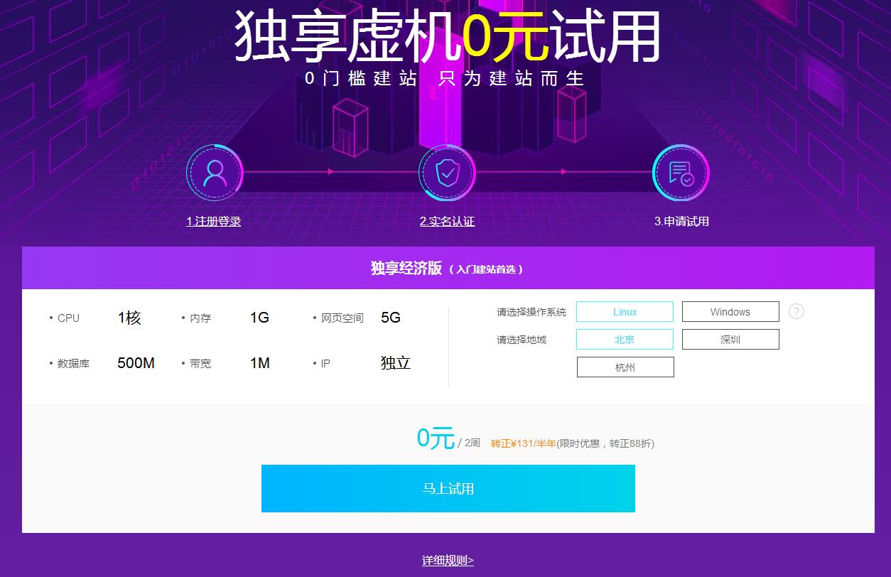 0元试用阿里云独享主机半个月-赚钱网