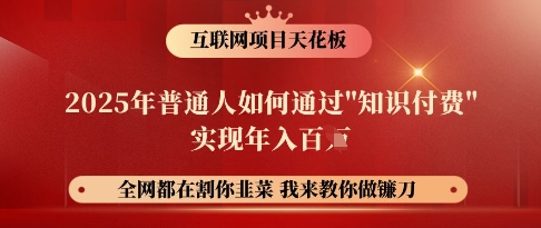 互联网项目天花板，2025年普通人如何通过知识付费实现年入百个【揭秘】-赚钱网