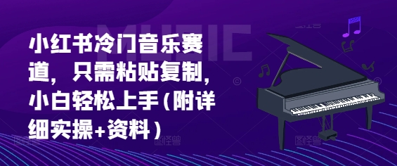 小红书冷门音乐赛道，只需粘贴复制，小白轻松上手(附详细实操+资料)-赚钱网
