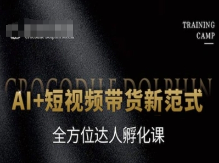 AI+短视频带货新范式，全方位达人孵化课-赚钱网