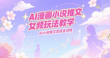 AI漫画小说推文女频玩法教学，AI小说推文变现全流程-赚钱网