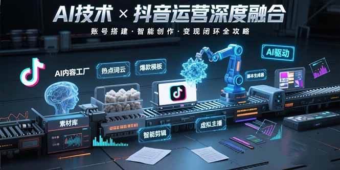 （15630期）AI技术与抖音运营的深度融合应用：涵盖账号搭建、内容创作、收益变现等-赚钱网