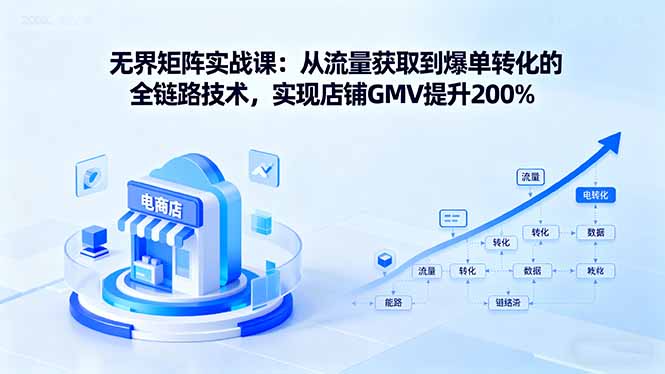 无界矩阵实战课：从流量获取到爆单转化的全链路技术，实现店铺GMV提升200%-赚钱网