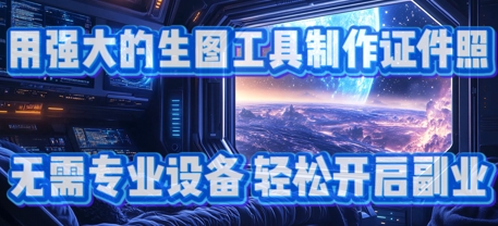 用强大的生图工具制作证件照，无需专业设备，轻松开启副业-赚钱网