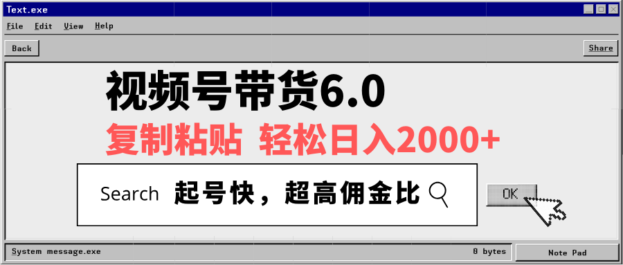 （14325期）视频号带货6.0，轻松日入2000+，起号快，复制粘贴即可，超高佣金比-赚钱网