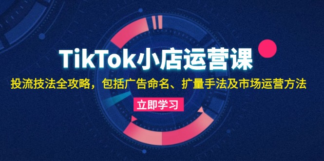 （13063期）TikTok小店运营课：投流技法全攻略，包括广告命名 扩量手法及市场运营方法-赚钱网