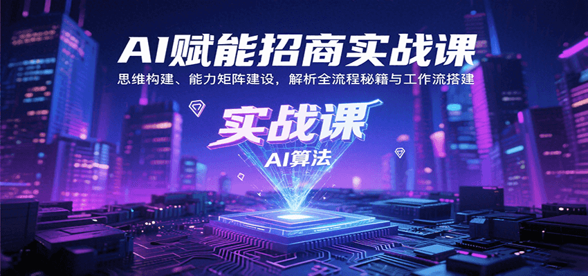 AI赋能招商实战课：思维构建、能力矩阵建设，解析全流程秘籍与工作流搭建-赚钱网