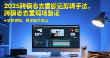 2025跨模态去重搬运剪辑手法，跨模态去重现场验证 +全程实操，真实账号验证-赚钱网