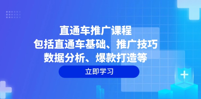 （14001期）直通车推广课程：包括直通车基础、推广技巧、数据分析、爆款打造等-赚钱网