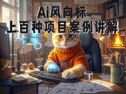 Ai风向标-附100种项目案例玩法-0基础小白到大神ai视频商业应用教学-赚钱网