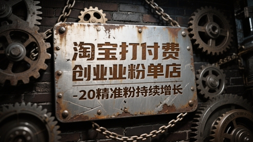 淘宝打付费创业粉单店每天稳定10-20精准粉持续增长【揭秘】-赚钱网