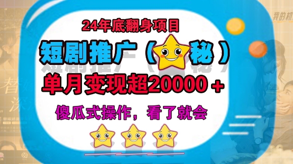 24年底短剧推广新玩法(揭秘)，傻瓜式操作-赚钱网