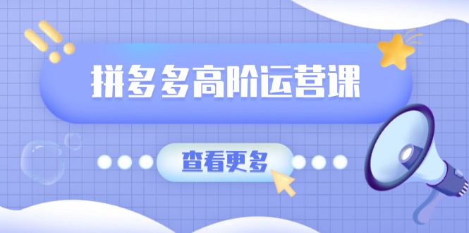 （14327期）拼多多高阶运营课：极致群爆款玩法，轻付费无尽复制，打造单品爆款之路-赚钱网