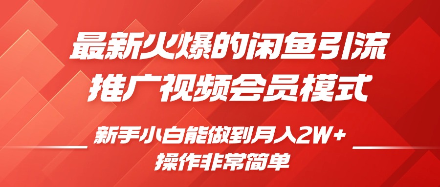 闲鱼引流推广影视会员，0成本就可以操作，新手小白月入过W+【揭秘】-赚钱网